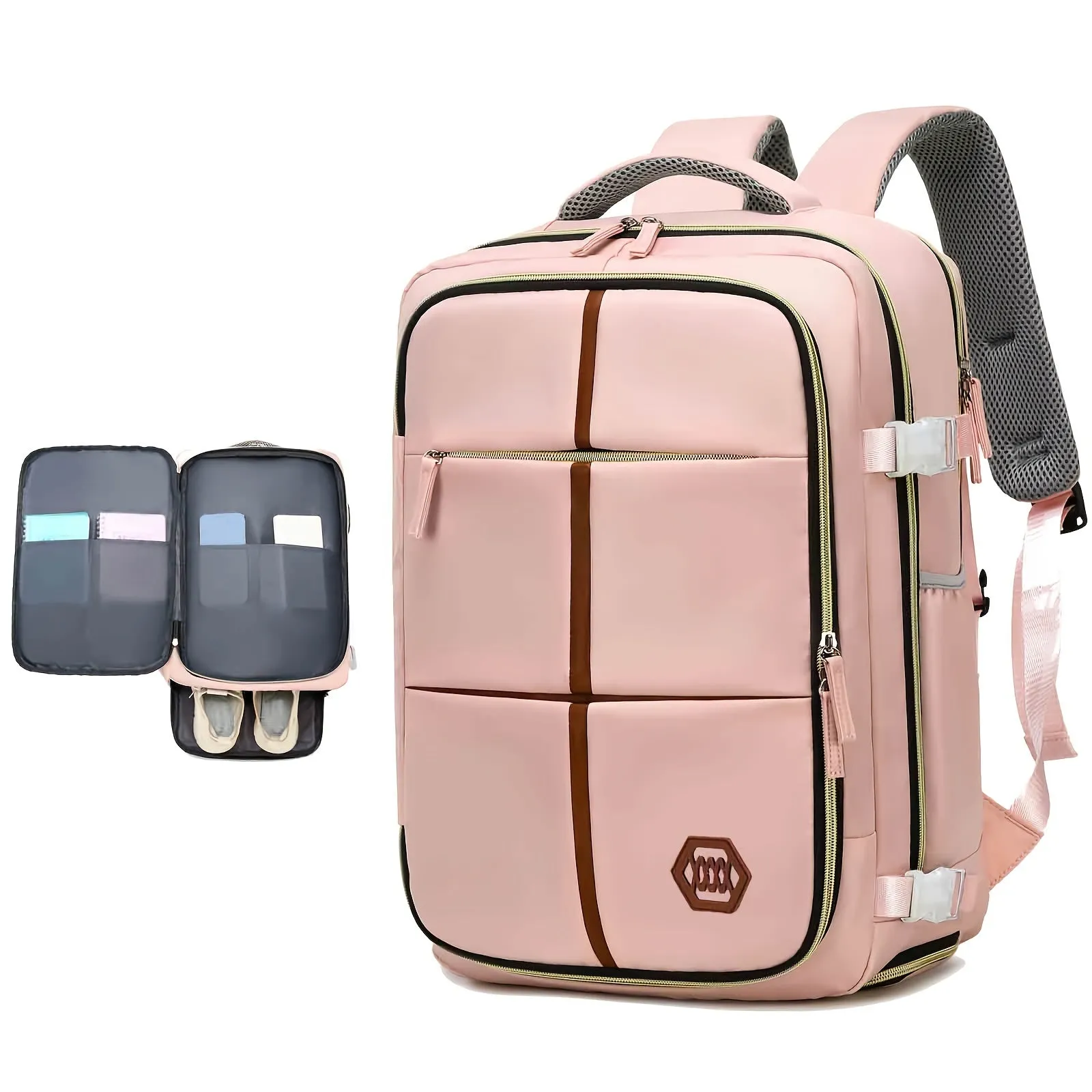 Multifunctional Travel Backpack, Airline-approved, Laptop Schoolbag With Shoes Compartment