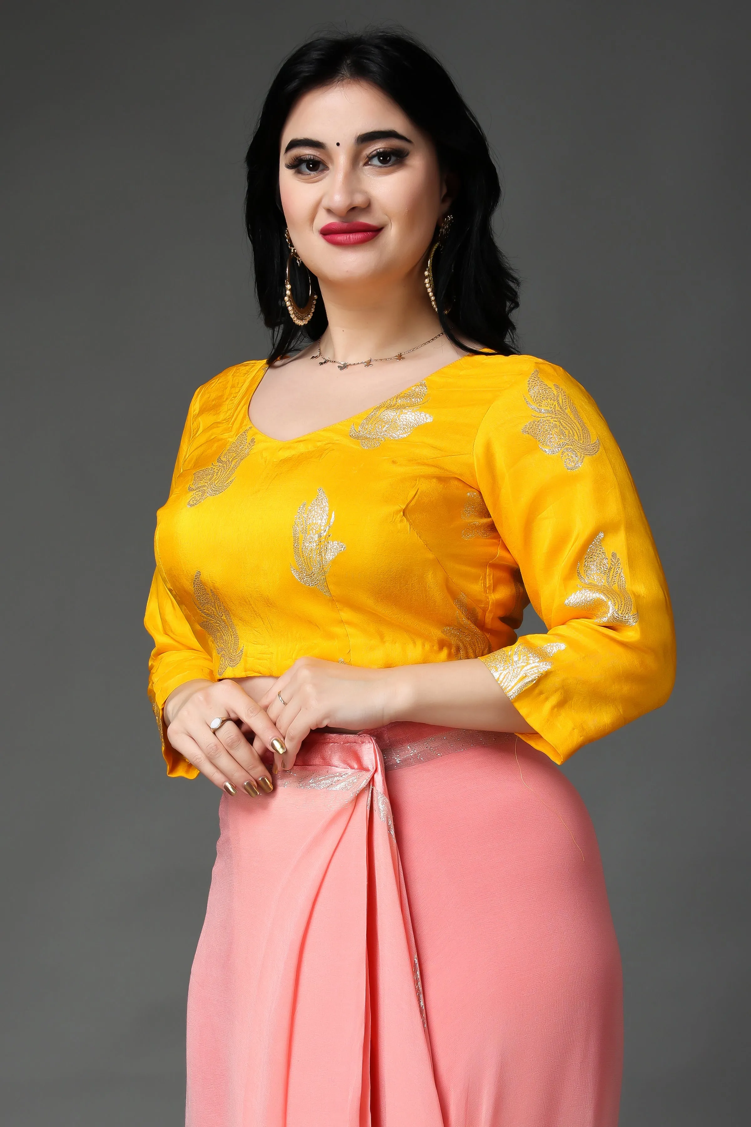 Mustard Gold Silk Blouse