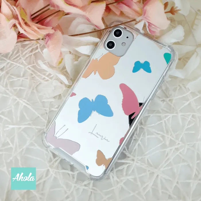 【Nabi】Protective Mirror Phone Case 全包邊蝴蝶鏡面名字電話殼