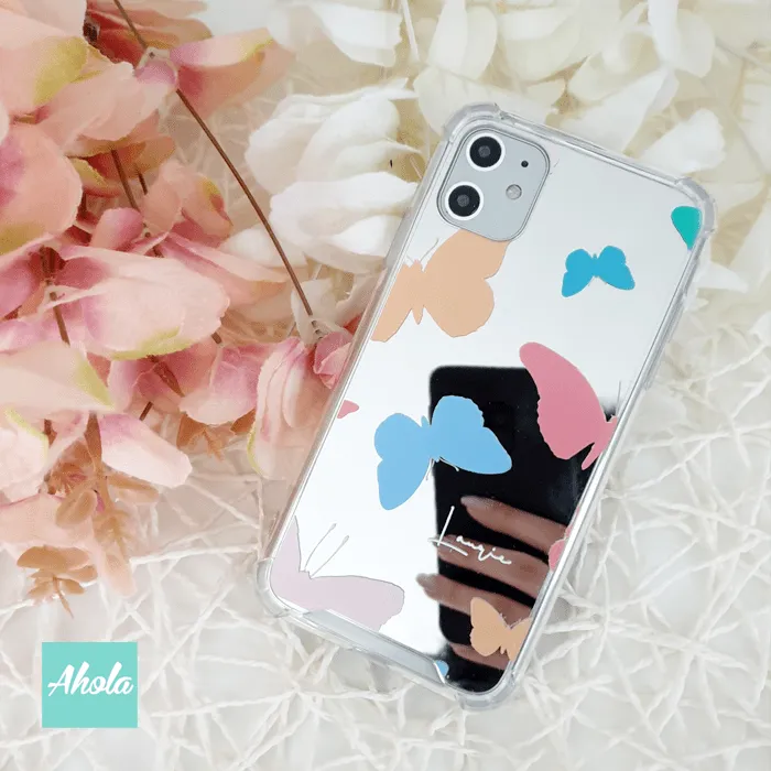 【Nabi】Protective Mirror Phone Case 全包邊蝴蝶鏡面名字電話殼