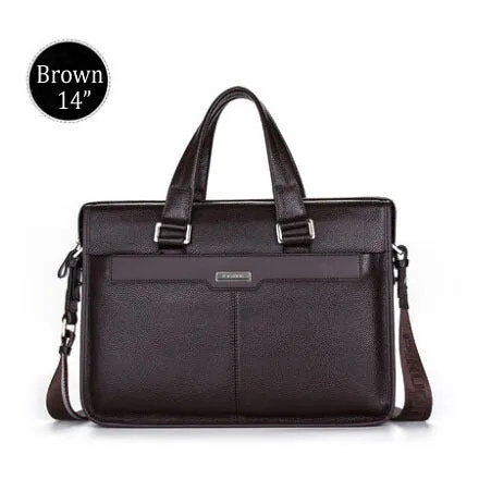 New Men's Handbag Genuine Leather Luxury Brand Men Business Briefcase Handbags Messenger Bags 14''/15.6'' Laptop Bag