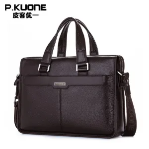 New Men's Handbag Genuine Leather Luxury Brand Men Business Briefcase Handbags Messenger Bags 14''/15.6'' Laptop Bag