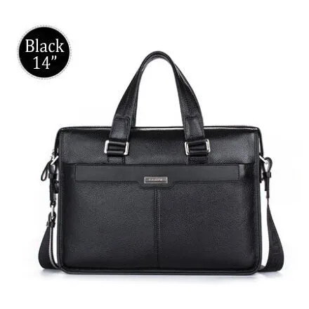 New Men's Handbag Genuine Leather Luxury Brand Men Business Briefcase Handbags Messenger Bags 14''/15.6'' Laptop Bag