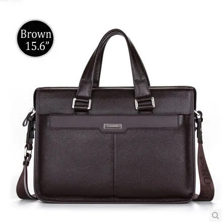 New Men's Handbag Genuine Leather Luxury Brand Men Business Briefcase Handbags Messenger Bags 14''/15.6'' Laptop Bag