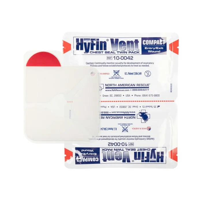 North American Rescue HyFin Vent Compact Chest Seal - Twin Pack