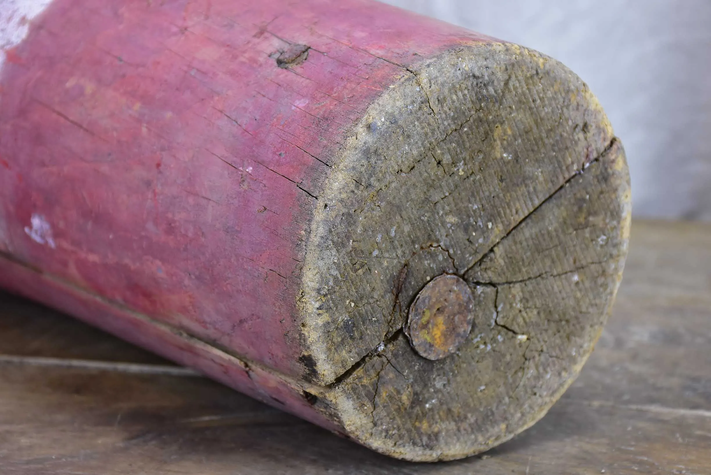 Oversize wooden Morgan bottle sculpture from Beaujolais
