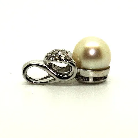 Pearl And Diamond Wrap Pendant Ad No.0838