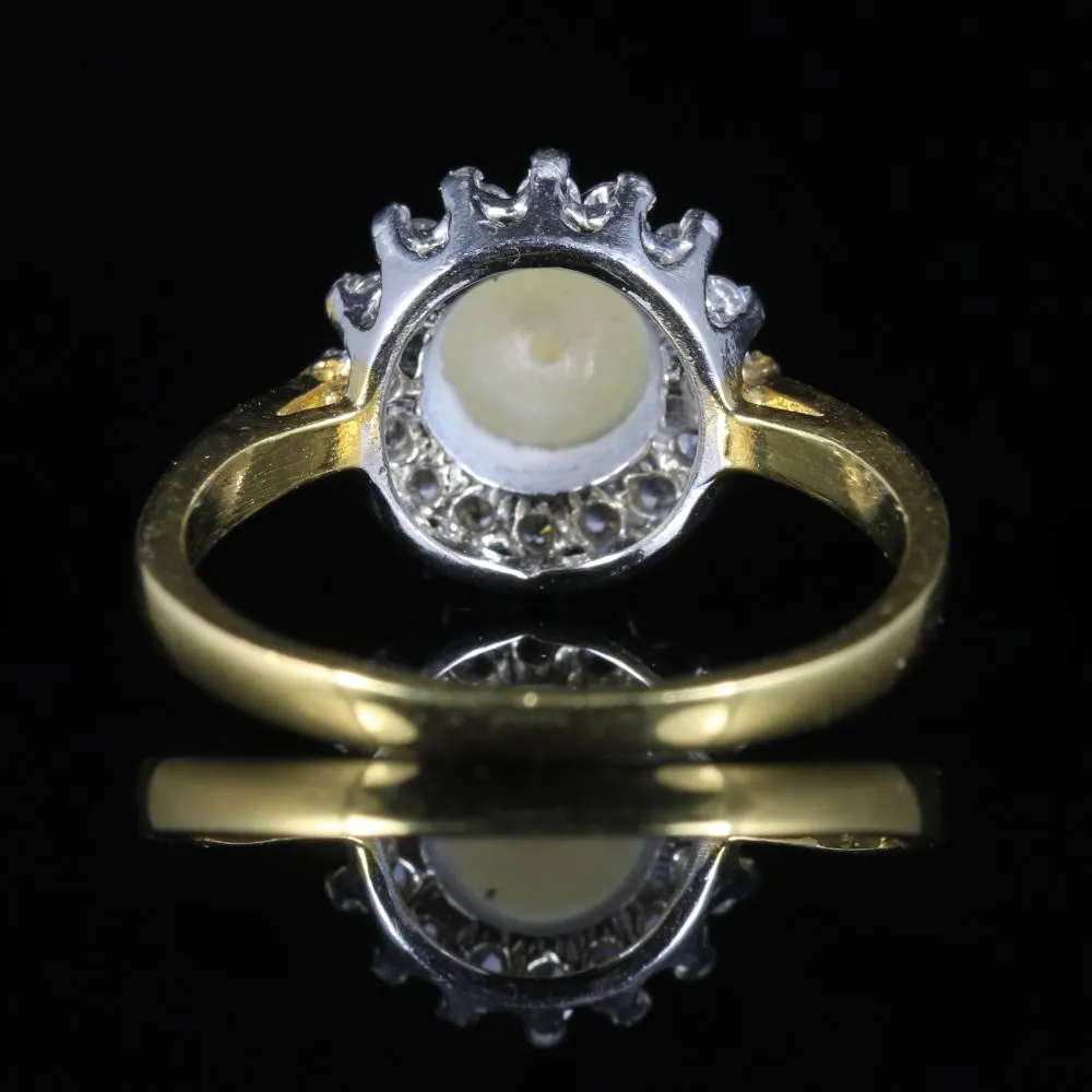 Pearl Paste Cluster Ring 18Ct Gold Silver
