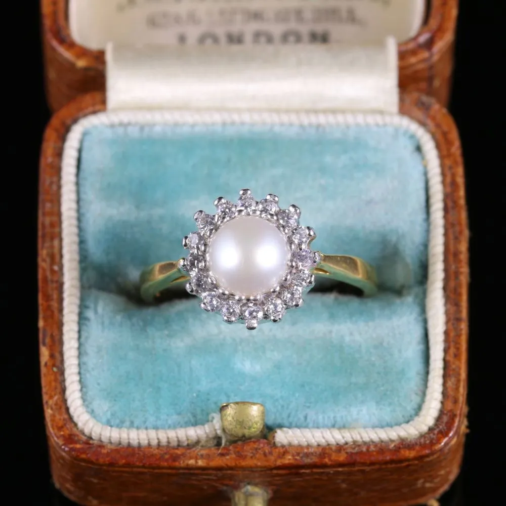 Pearl Paste Cluster Ring 18Ct Gold Silver