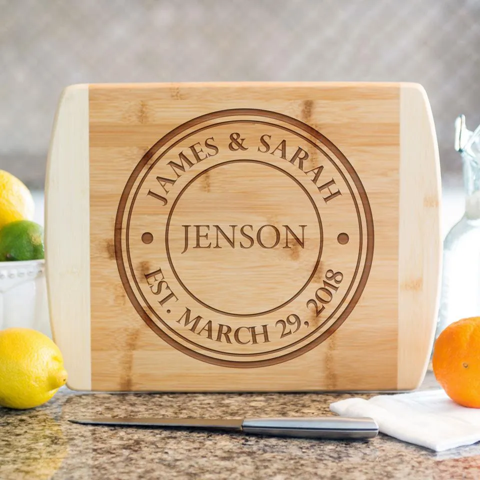 Personalized 8.5x11 Bamboo Cutting Board with Rounded Edge