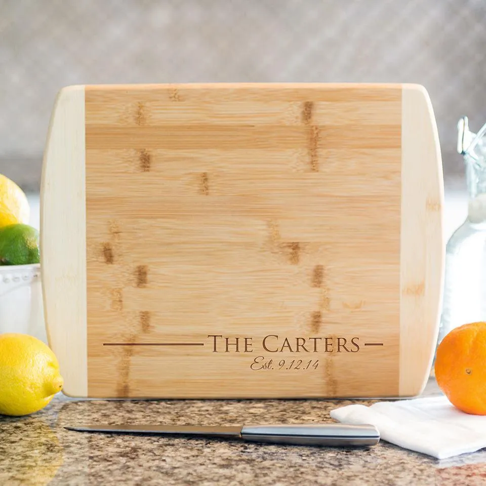 Personalized 8.5x11 Bamboo Cutting Board with Rounded Edge