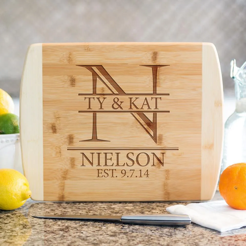 Personalized 8.5x11 Bamboo Cutting Board with Rounded Edge