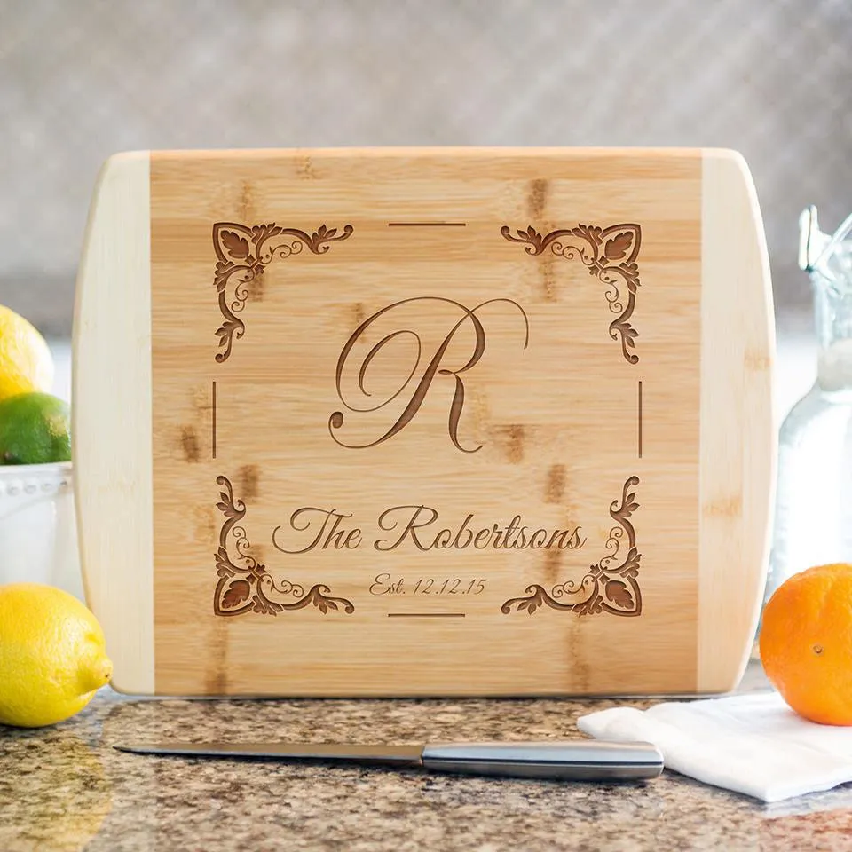Personalized 8.5x11 Bamboo Cutting Board with Rounded Edge