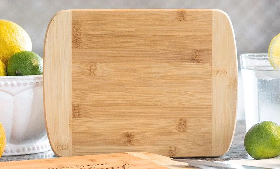 Personalized 8.5x11 Bamboo Cutting Board with Rounded Edge