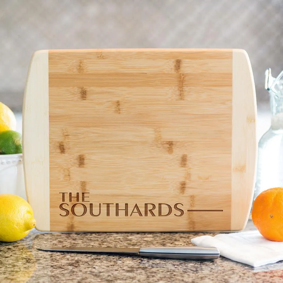 Personalized 8.5x11 Bamboo Cutting Board with Rounded Edge