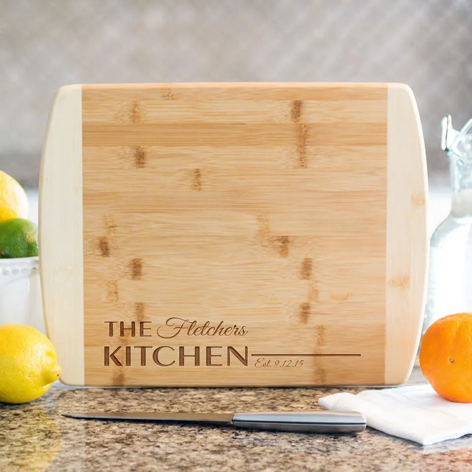 Personalized 8.5x11 Bamboo Cutting Board with Rounded Edge