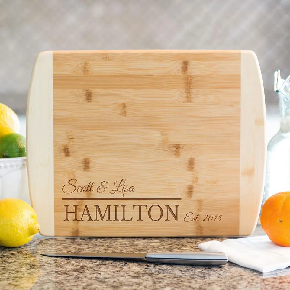 Personalized 8.5x11 Bamboo Cutting Board with Rounded Edge