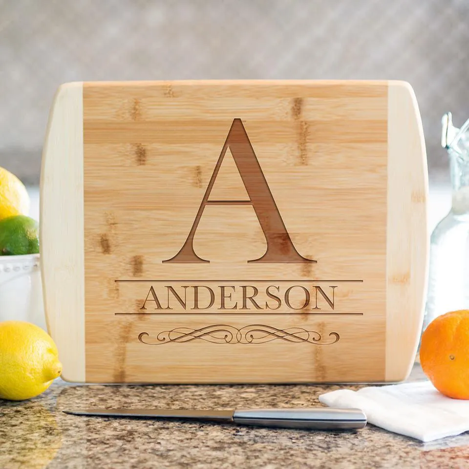 Personalized 8.5x11 Bamboo Cutting Board with Rounded Edge