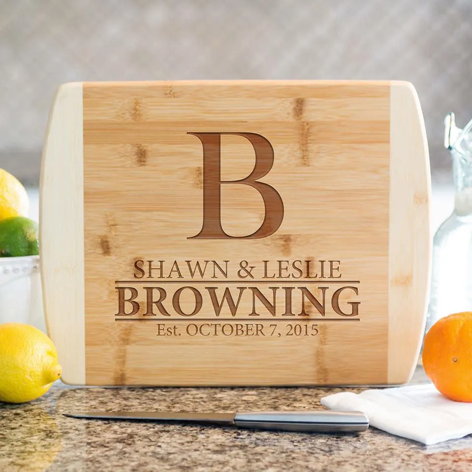 Personalized 8.5x11 Bamboo Cutting Board with Rounded Edge