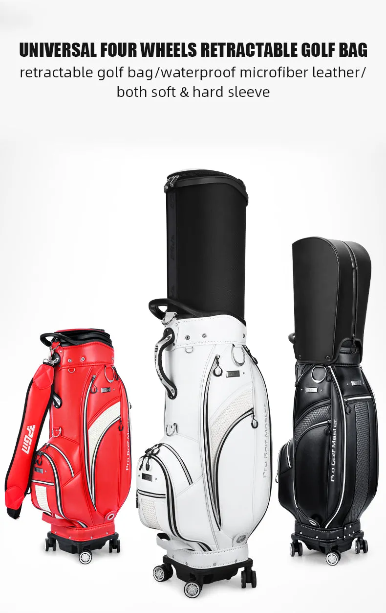 PGM QB136 custom logo golf bag travel microfiber leather golf bag with wheels