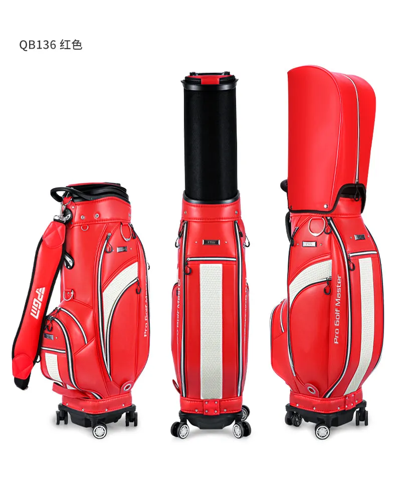 PGM QB136 custom logo golf bag travel microfiber leather golf bag with wheels