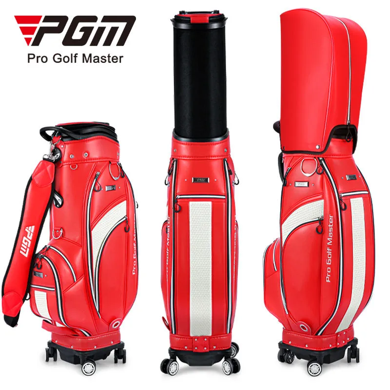 PGM QB136 custom logo golf bag travel microfiber leather golf bag with wheels