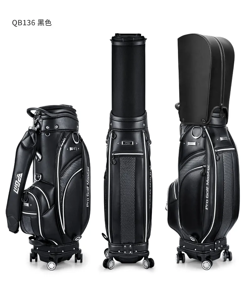 PGM QB136 custom logo golf bag travel microfiber leather golf bag with wheels