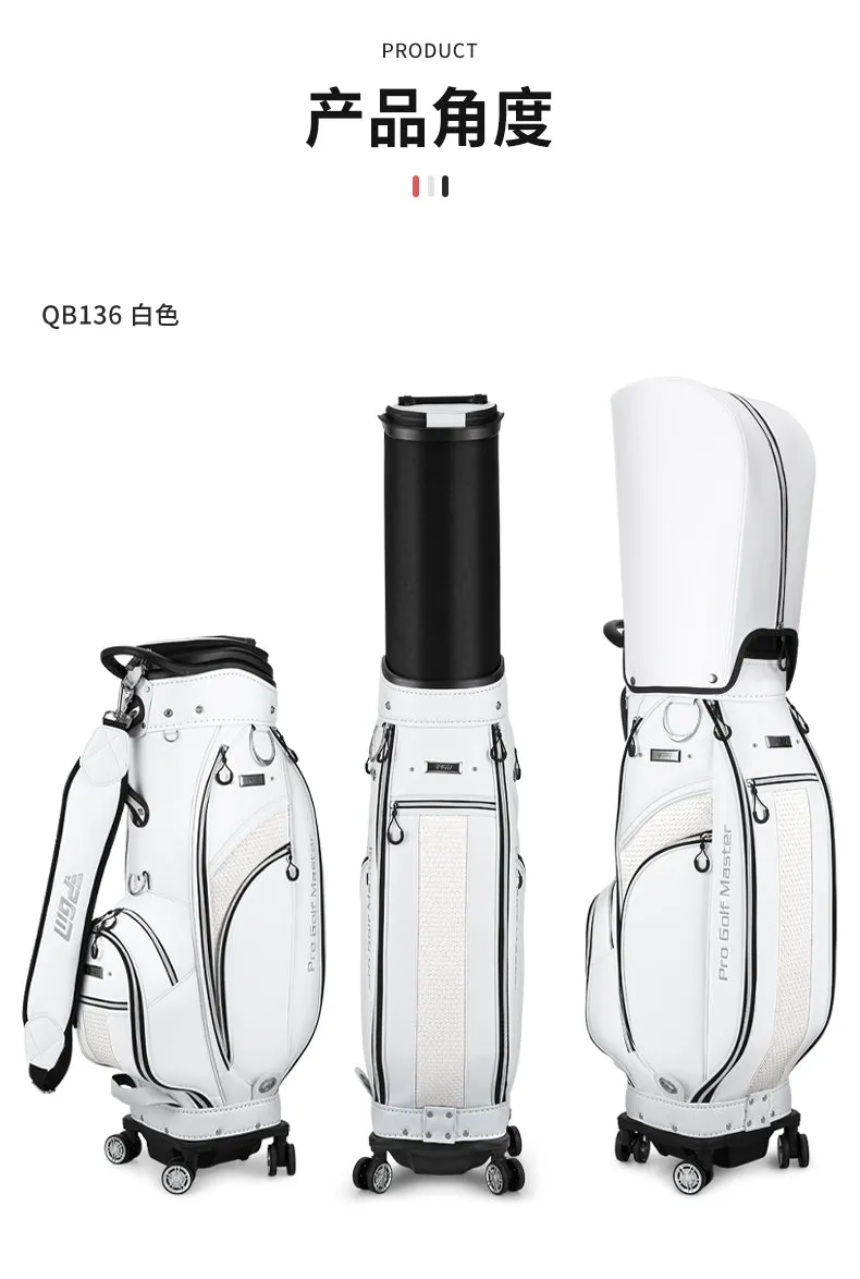 PGM QB136 custom logo golf bag travel microfiber leather golf bag with wheels