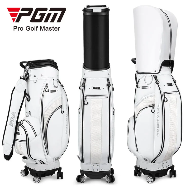 PGM QB136 custom logo golf bag travel microfiber leather golf bag with wheels