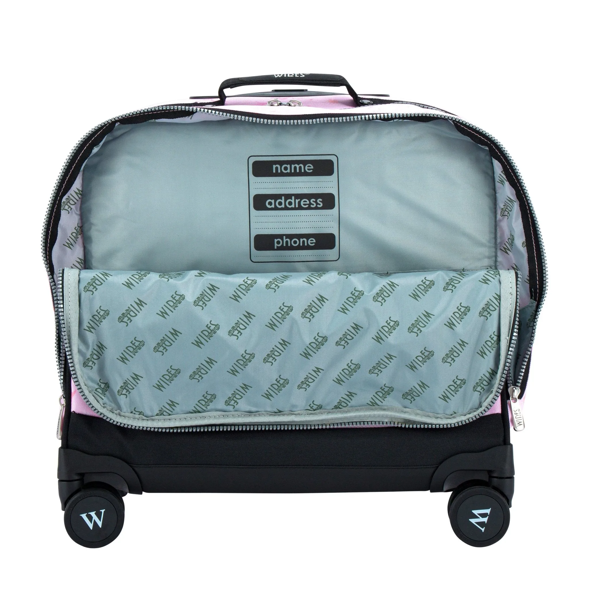 Pink Flamingo School Bag Trolley Set of 4(Lunch Bag & Pencil Case) Lunch Box
