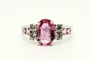 Pink Sapphire & Diamond Hot Cake Ring AD No. 0999