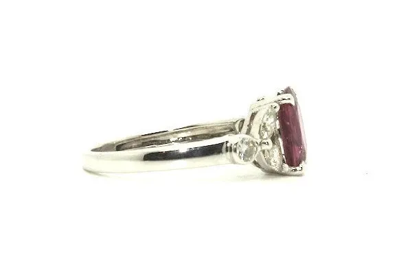 Pink Sapphire & Marquee Diamond Ring / Item Code: RNG 4