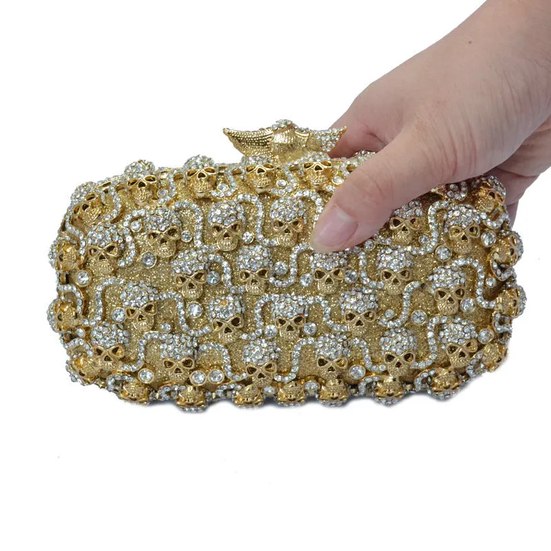 Pirate Ship Skull Rhinestone Studded Bag