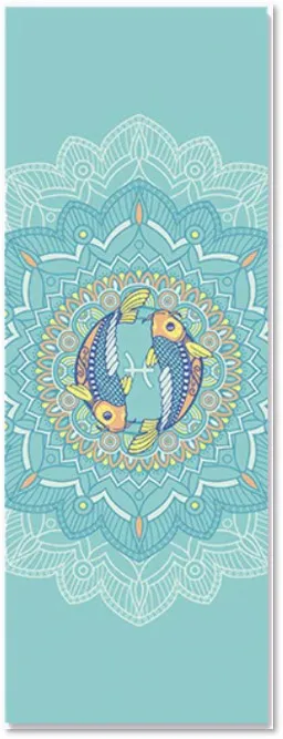 Pisces: Yoga Mat for Zodiac Lovers. Personalized Sun Sign Pilates mat. Extra thick, Non Slip. WickedYo.