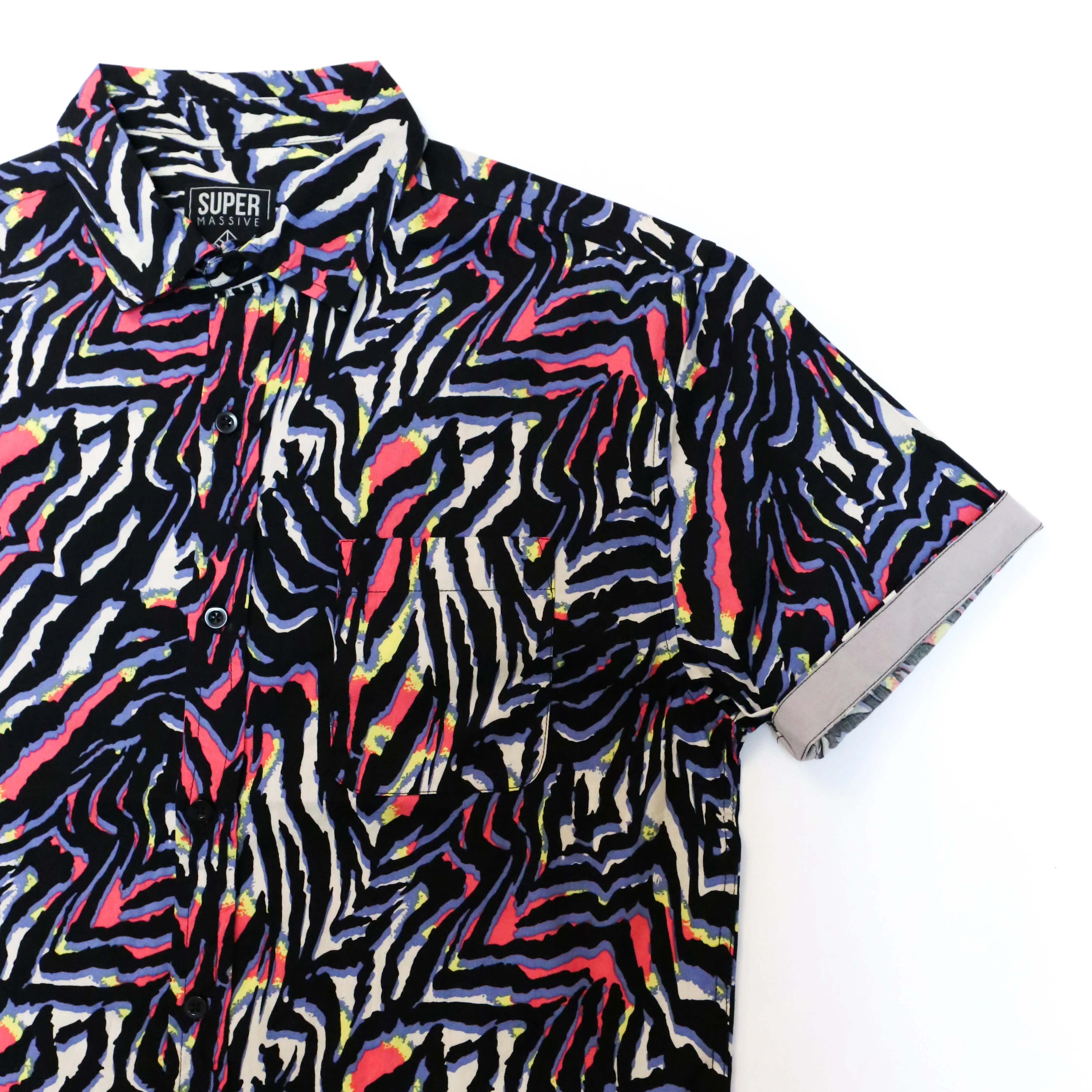 Rainbow Zebra SS Button-down