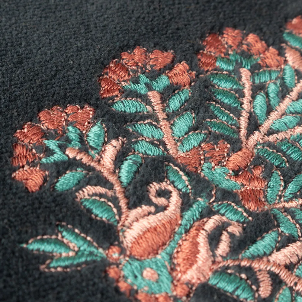 Rennes Embroidered Cushion Navy