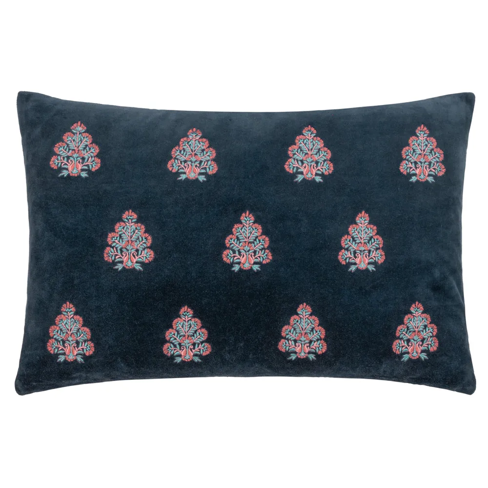 Rennes Embroidered Cushion Navy