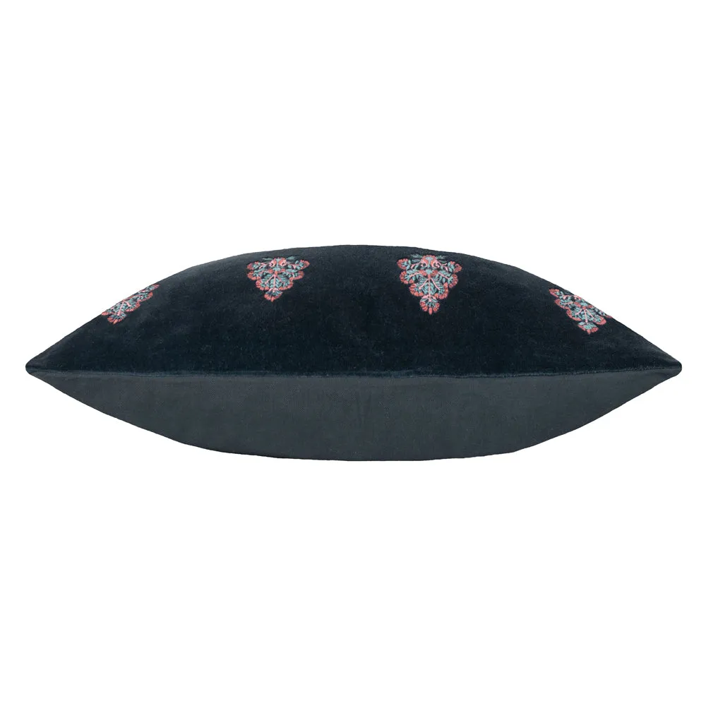 Rennes Embroidered Cushion Navy