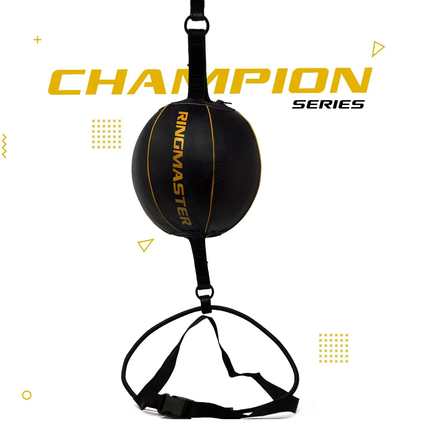 RingMaster Sports Double End Round Speed Ball Champion Series Synthetic Leather Gold/Black