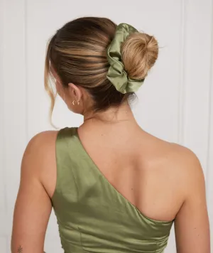 Satin Scrunchie - Moss Green