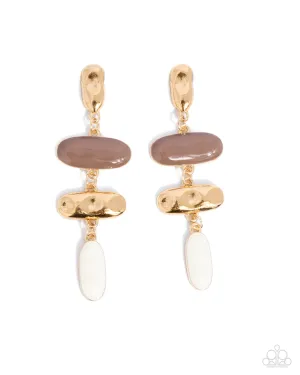 Secretive Shimmer -Brown Earrings