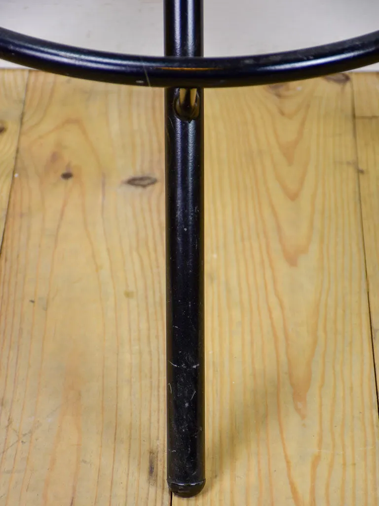 Set of five vintage Italian barstools with black floral upholstery