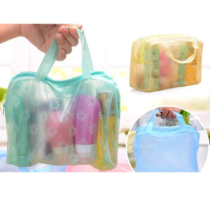 Shop888mall กระเป๋าพลาสติกแบบมีซิปรูด สำหรับใส่ของในห้องน้ำ