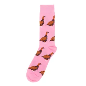 Shuttle Socks - Pink Standing Grouse Socks