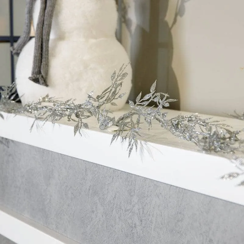 Silver Fine Leaf Garland - 1.8m