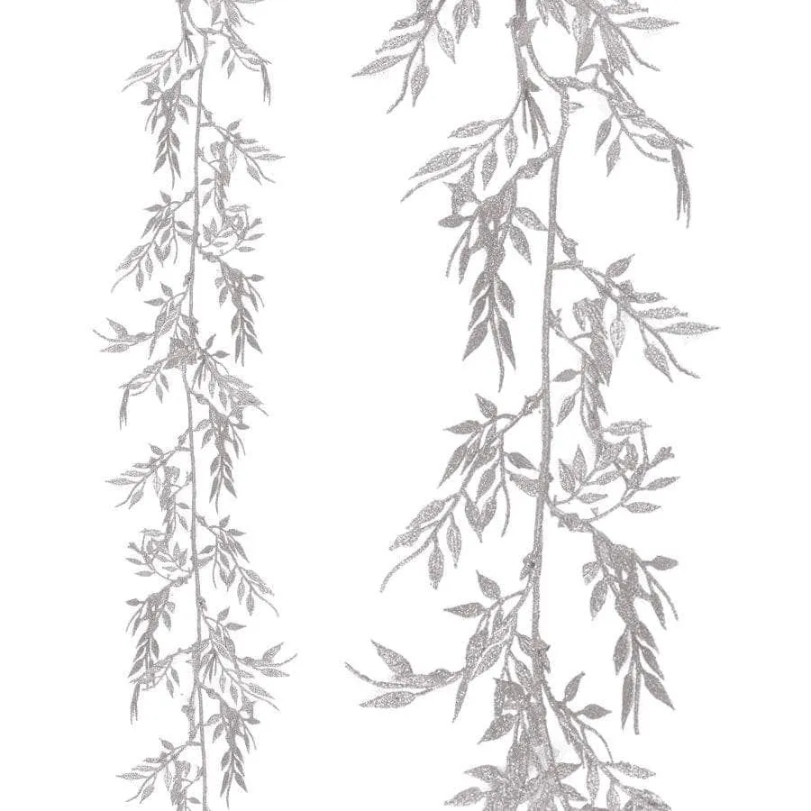 Silver Fine Leaf Garland - 1.8m