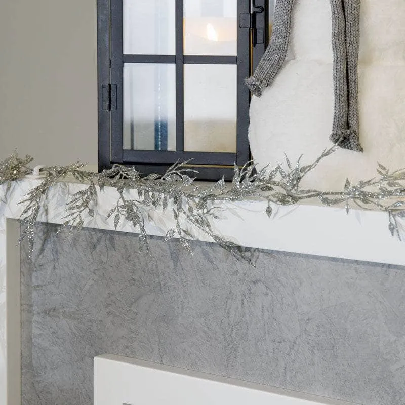 Silver Fine Leaf Garland - 1.8m