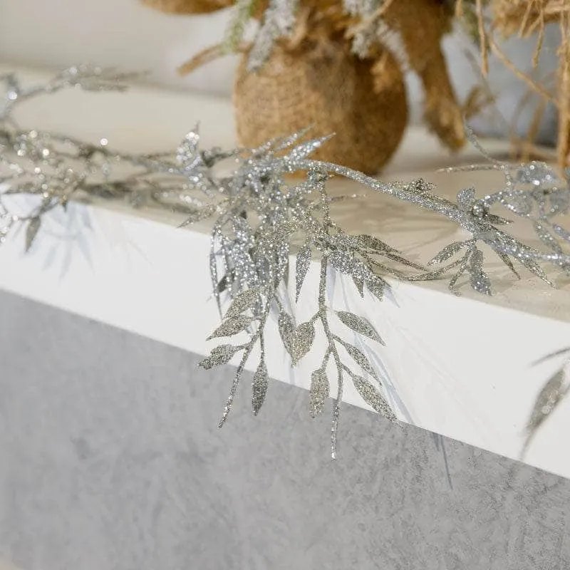 Silver Fine Leaf Garland - 1.8m