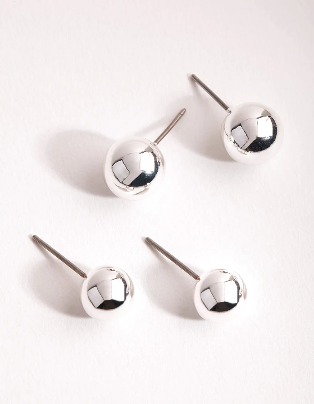 Silver Graduated Ball Stud Pack Earring