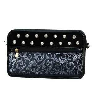 Skull studded Silver Blackt Sling Bag